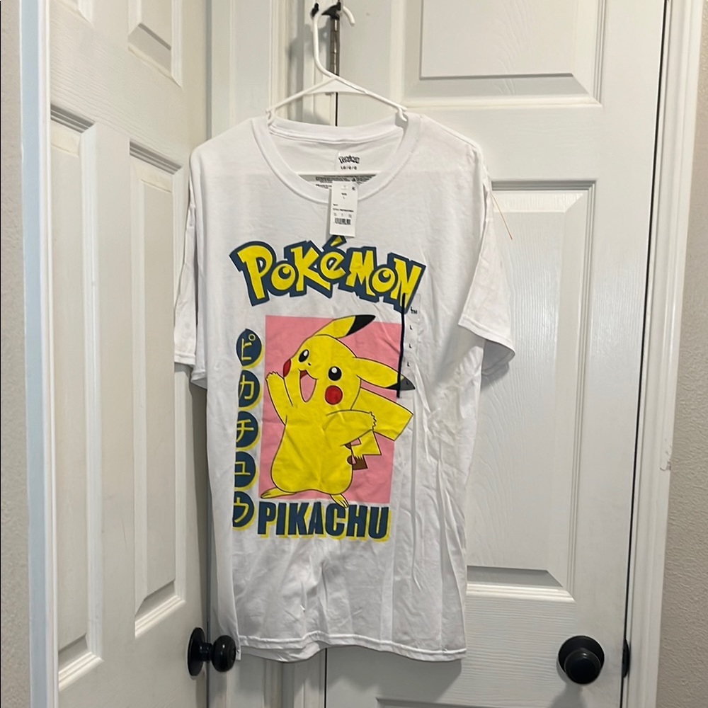 NWT White Short Sleeve Tee with Vibrant Pikachu Design